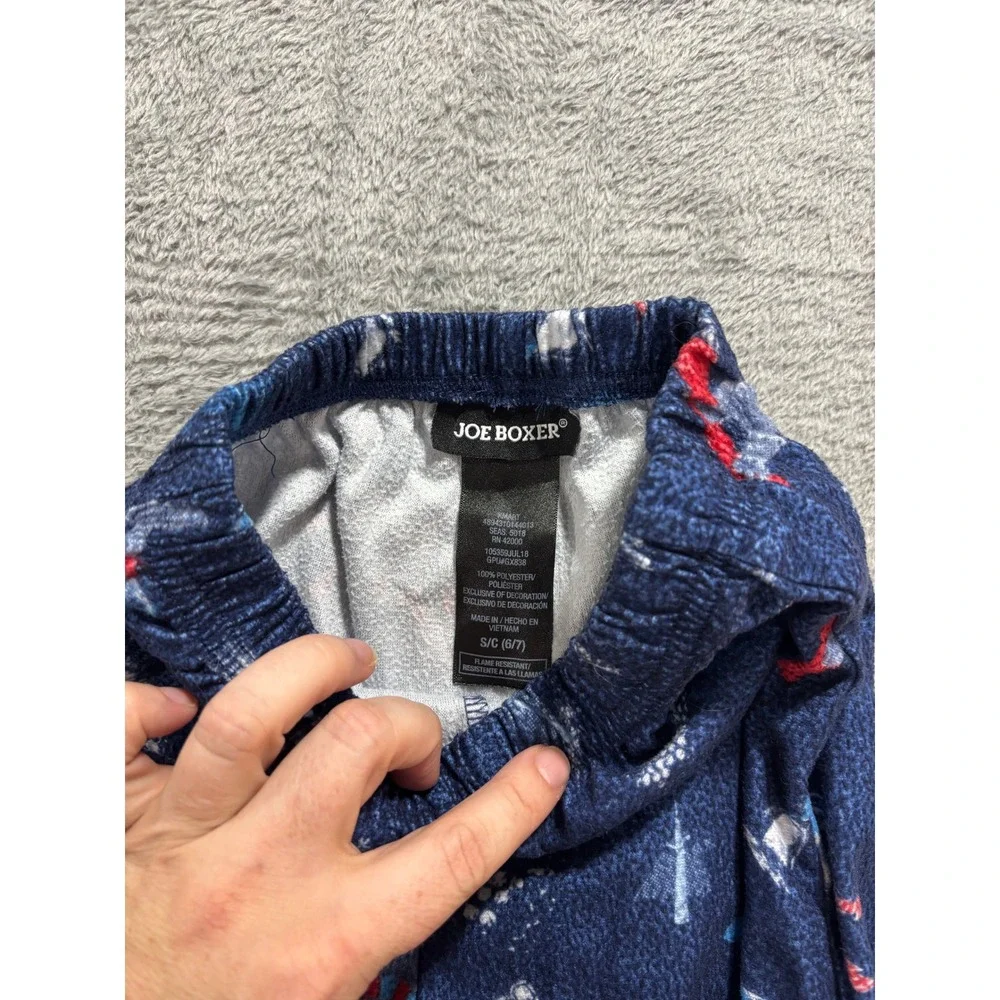 Joe Boxer Boys S 6/7 Blue Fleece Pajama Set 2-Pack Winter Sports Casual Cozy PJ
